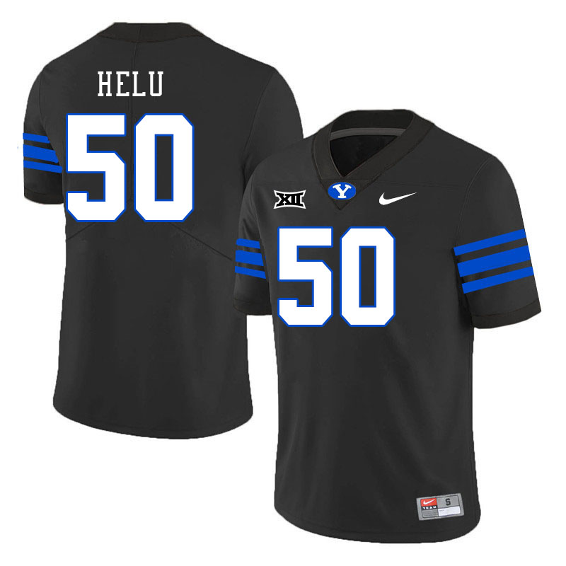 Men #50 Nukuluve Helu BYU Cougars College Football Jerseys Stitched Sale-Black